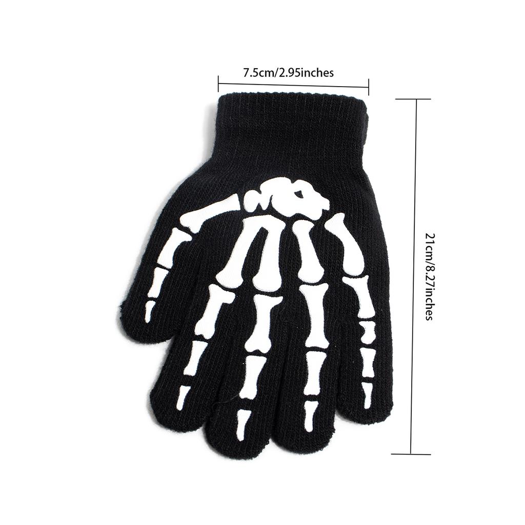 Unisex Knitted Gloves Half/Full Finger Autumn Winter Gloves Halloween Decorative Gloves Premium Grade Auto Interior Accessory