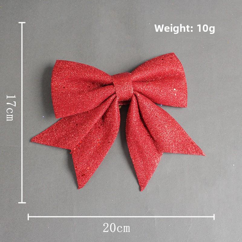 Christmas Gold Powder Bow-shaped Christmas Tree Decoration Pendant Gift Box Accessory