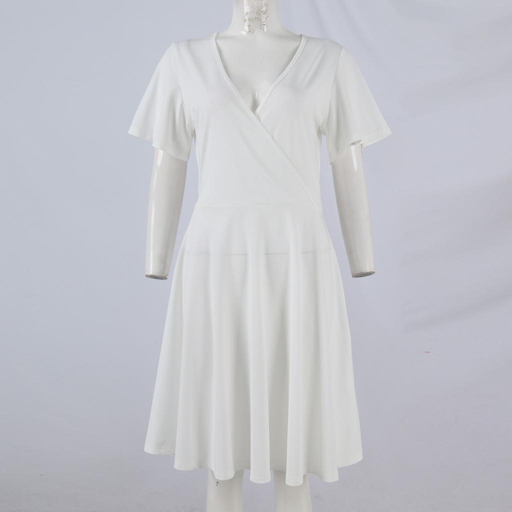 Dámské ležérní módní šaty s výstřihem do V, bez rukávů a s potiskem