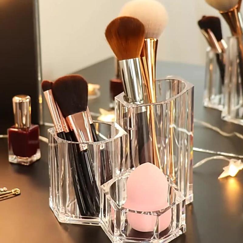 Clear Acrylic Makeup Brush Holder Desk Cosmetic Organiser Lipstick Storage Lipstick Storage Holder