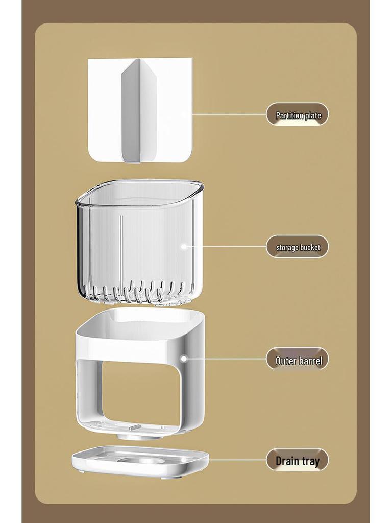 Premium Kitchen Countertop Cutlery Holder with Drainage - Spoon, Chopstick, and Utensil Storage Rack
