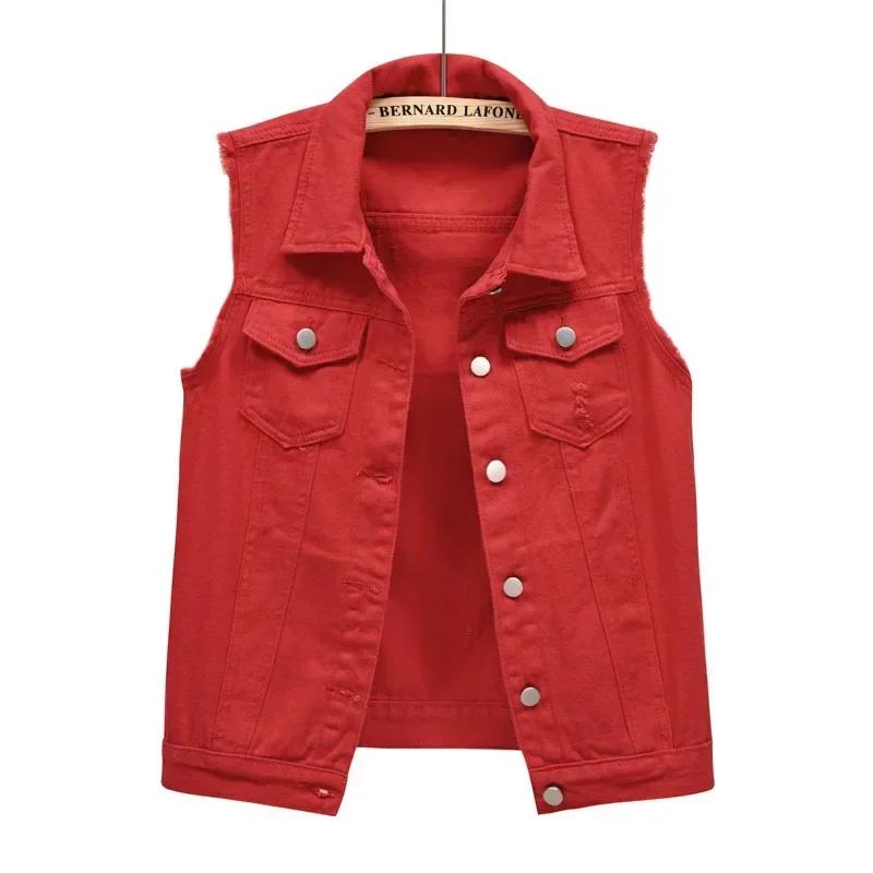 Gilet di Jeans da Donna Giacca Primavera Streetwear Abbigliamento Donna Cappotti Abiti alla Moda Casual Vintage Elegante Senza Maniche