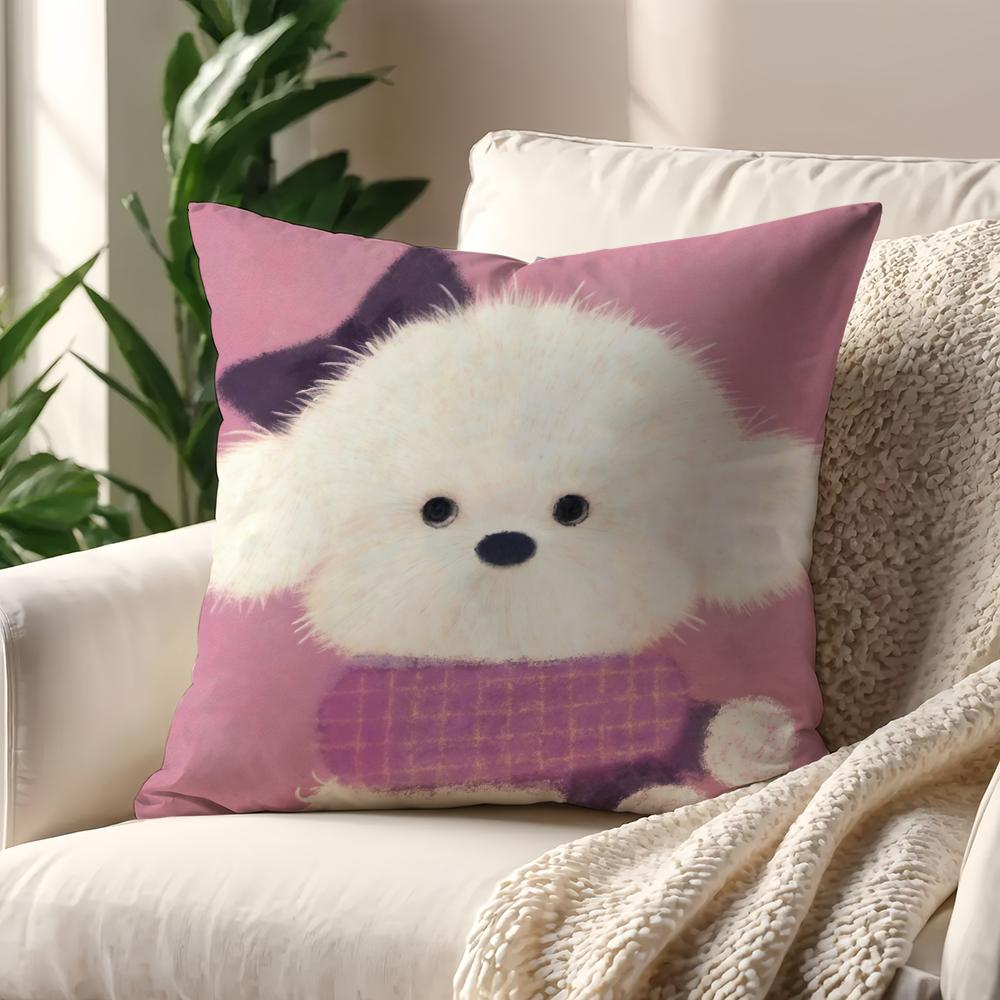 Cute Cartoon Art Scribbled Puppy Dog Cushion Cover For Pillow Printing Sofa Decoration Home Car Room Office Nordic Simplicity