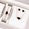 4 Piece Set Of Four Color Matching Love Zircon Fashionable Elegant Creative Exquisite Necklace Bracelet Earring Combination Set
