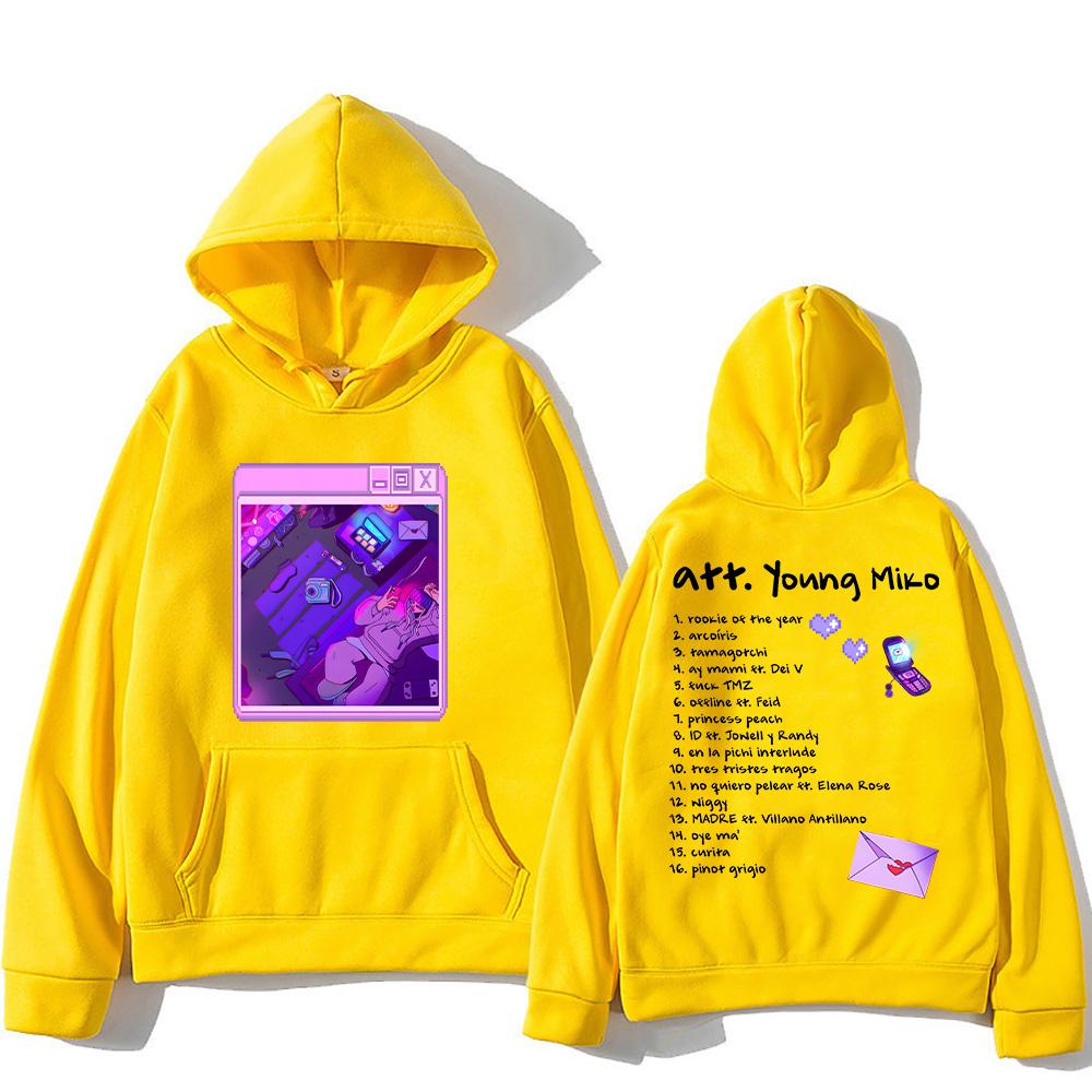 Singer Young Miko  Att Album Hoodies PrintFashion Aesthetic Retro Sweatshirt Men Women Casual Fleece Pullover Streetwear