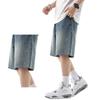 Retro Unisex Volné Prané Džínové Šortky s Rovnou Nohavicí na Léto
