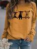 Women's Alpaca Print Round Neck Hoodie - Cute Casual Pullover for Autumn & Winter