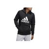 Adidas Classic Logo Print Drawstring Hoodie, Men Daily Outdoor Sports Casual Long Sleeve Sweatshirt Black GH6663