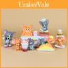 Tasarım İçin Hamburger Patatesli Tom ve Jerry Çizgi Film PVC Model Figür Koleksiyonerleri İçin