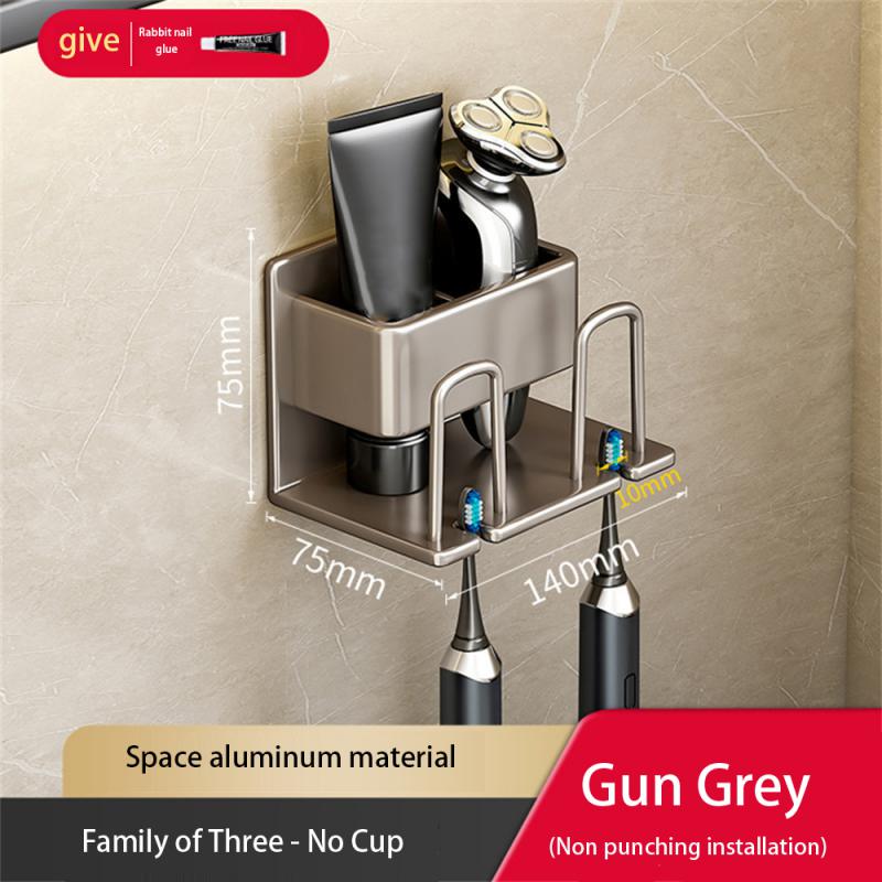 

Toothbrush Rack Hanging Storage Strong Load-bearing No Need To Punch Holes Storage No Punching Toothbrush Holder Storage Rack