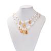 2Pcs/Set Baroque Imitation Pearl Necklace for Women Creative Geometry Pendant Jewelry Accessories
