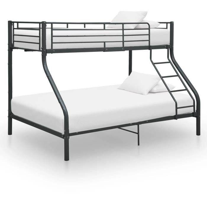 VidaXL Bunk Bed Frames Black Metal 140x200 Cm/90x200 Cm