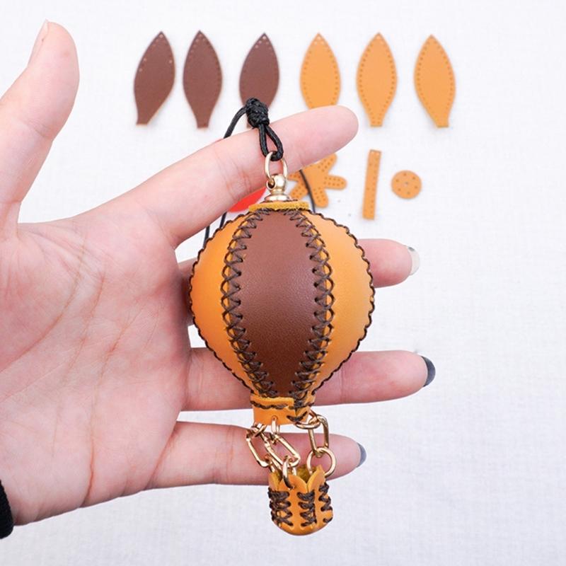 Creative Hot Air Balloon Car Accessory with Detachable Key Holders & Phone Charm DIY set for Vehicle Interior Decoration