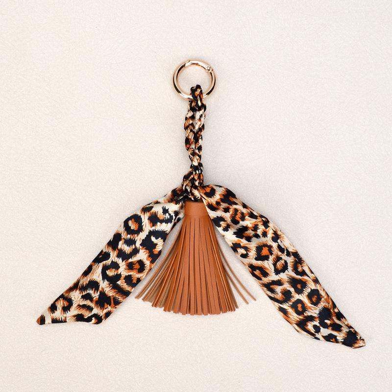 Korean Luxury Leather Bow & Tassel Charm Keychain