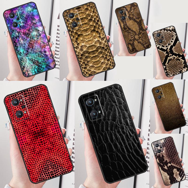 Snake Skin Case For Realme 13 10 11 12 14 Pro Plus C75 C67 C61 C55 C53 C51 C35 C21Y C25S GT 7 Pro 6 6T