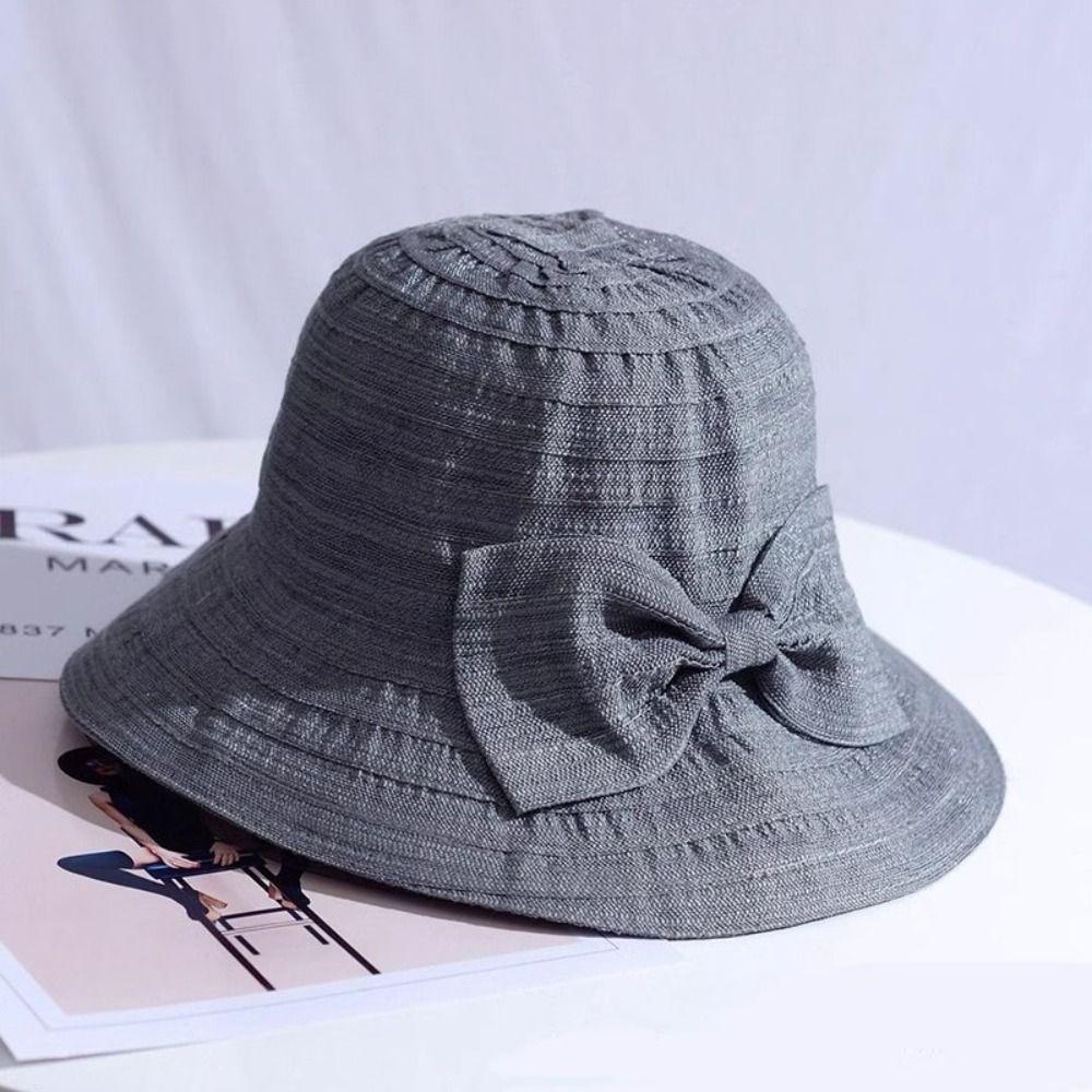 

Bow Decoration Women Sun Hats Casual Sunshade Cap New Travel Beach Hat Summer Autumn