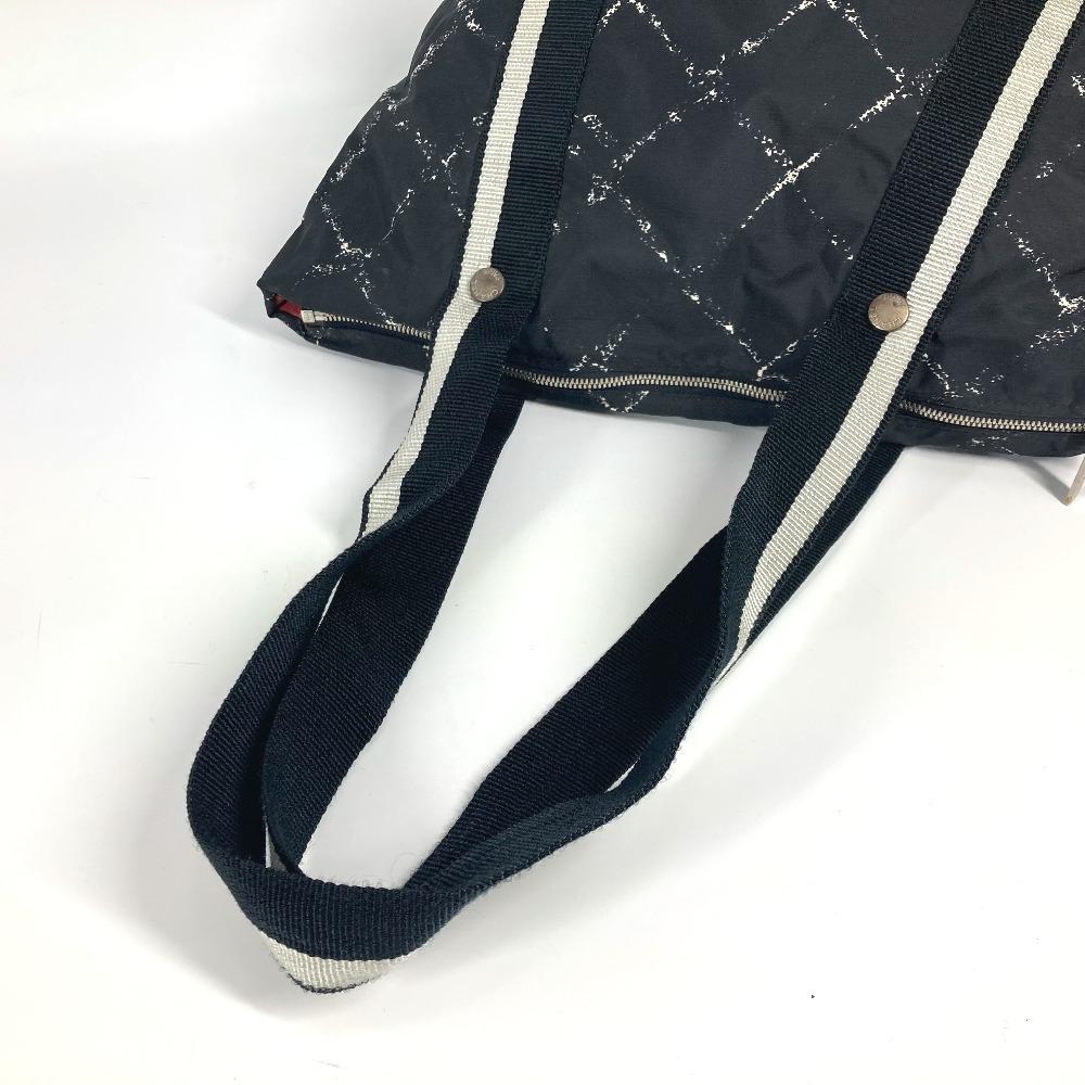 CHANEL Old travel line Pet Bag Shoulder Bag Shoulder Bag Duffle Bag Nylon Black