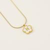 Stainless steel five-leaf clover 18K letter necklace high sense 26 shell letter pendant jewelry