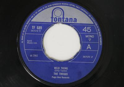 7palcová deska TROGGS - Wild Thing TF689 Fontana 1966 UK Rock Použitá