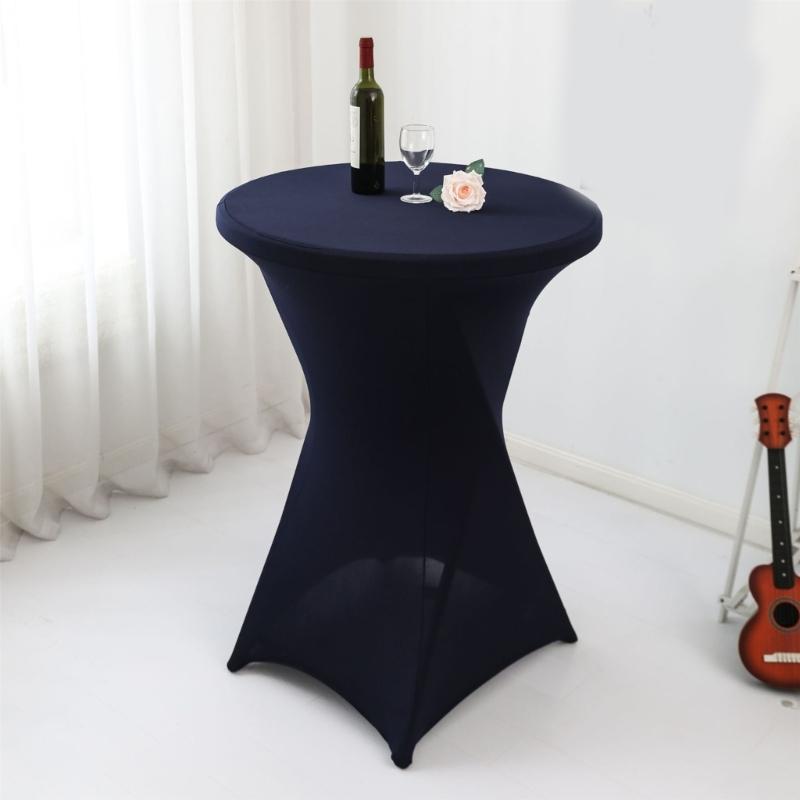 Cocktail Spandex Stretch Elastics Table Cover Square Corner Tablecloth Top Bars Table Cloth for Wedding Banquets