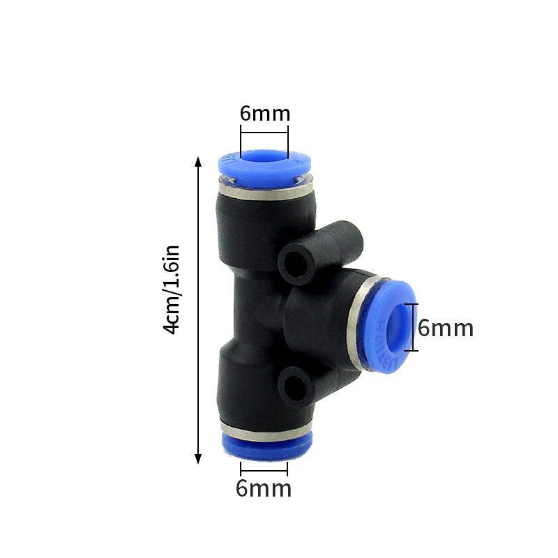 Pneumatic Pipe Quick Connector Air Tube Plastic T Type Tee Three-way Straight Push Lock Joint Hose Connector 4mm/6mm/8mm/10mm