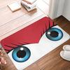 Cute Girl Eyes Print Welcome Door Mat Funny Non Slip Indoor Front Entrance Floor Mat Soft Flannel Rug for Bathroom Kitchen Porch