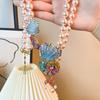 Luxury Pearl Beaded Necklace Double-layer Beach Style Jewelry Retro Crystal Conch Necklace  Party