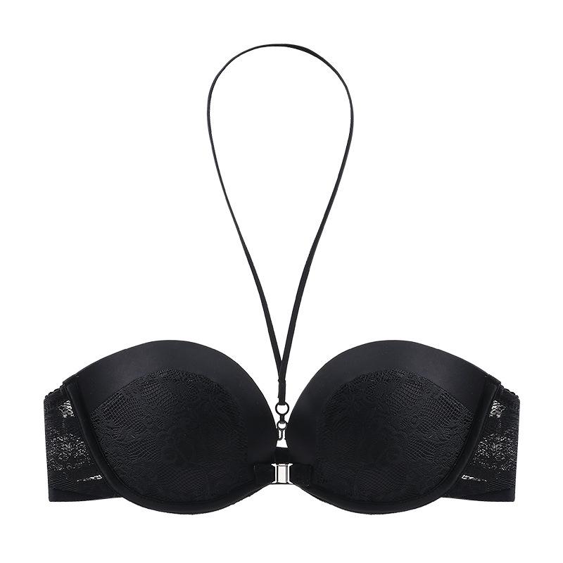 

Женский бесшовный бюстгальтер бандо пуш-ап без бретелек с застежкой спереди - Нескользящий, приподнимающий и сексуальный 38/85B