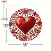 Valentine's Day Heart-Shaped Sun Catcher - Love Decoration with Vibrant Floral Design, Ideal Birthday and Holiday Gift for Family and Friends, Romanti