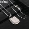 925 Sterling Silver Simple Rounded Square Pendant Necklace - Stylish Evening Jewelry
