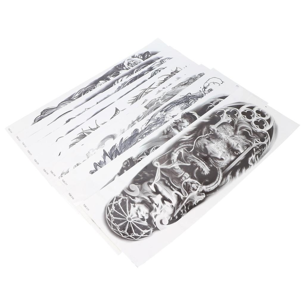 10 Sheets Waterproof Full Arm Tattoo Sticker Unisex Exquisite Temporary Tattoo Sticker