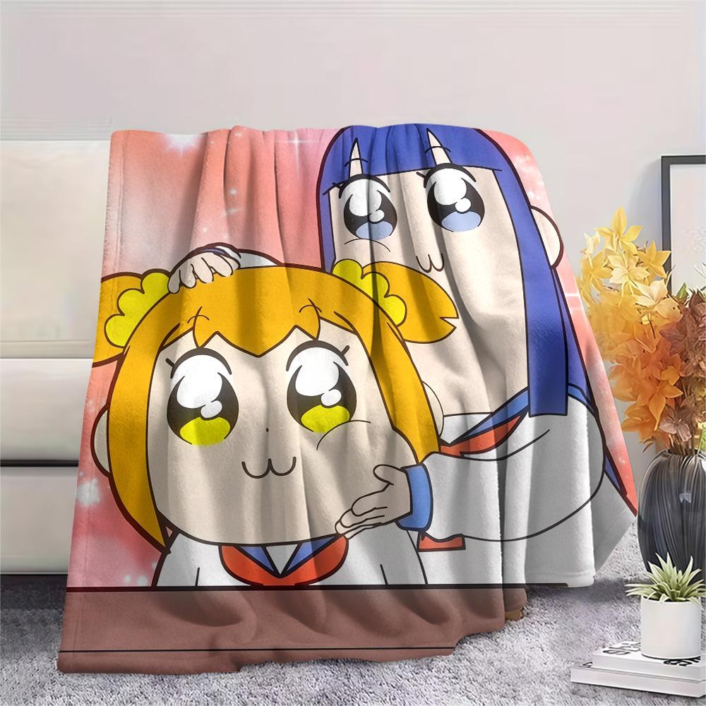 Pop Team Epic  Print Flannel Blanket, High quality Comfortable for All Seasons, Home Decor, Warmth and Comfort