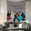 The Vampire Diaries Wall Tapestry Aesthetic Wall Hanging Printed Fabric Blanket Decorative Tapestries for Bedroom Living Room Home Decor
