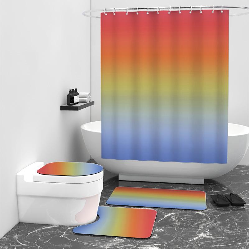 

Цифровая печать занавески для душа в полоску радуги ванная комната блокировка водонепроницаемая занавеска W90cm*L180cm
