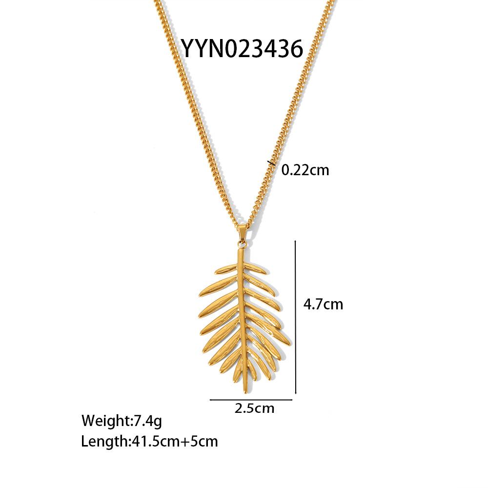 Gold Stainless Steel Pendant Necklace For Women Flower Pearl Charm Link Chain Choker