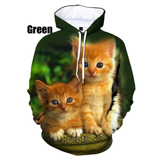 

Новые модные толстовки с капюшоном с принтом кошек в виде 3D животных, повседневные мужские и женские пуловеры с капюшоном XS-5XL 6XL