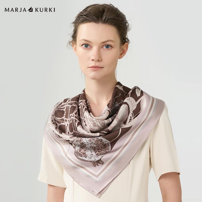 MARJA KURKI Fruits Abundant Mulberry Silk Large Square Scarf