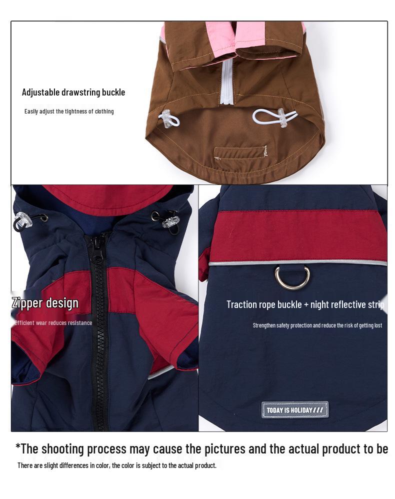 Waterproof & Windproof Hooded Dog Jacket: Thickened Warm Pet Windbreaker for Autumn & Winter