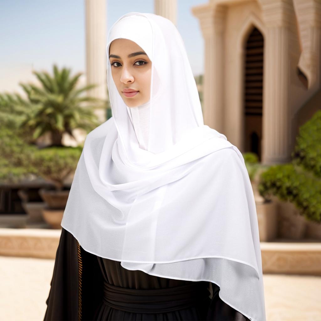 New Chiffon Hijab With Matching Undercap Over Neck Women Scarf Shawl Underscarf Jersey Inner Caps Muslim Hijabs 2pcs One Set