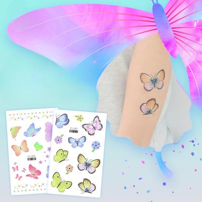 Glitter Butterfly/Cartoon Mořská panna Dočasné tetování pro dívky -Butterfly Party Dekorace pro děti