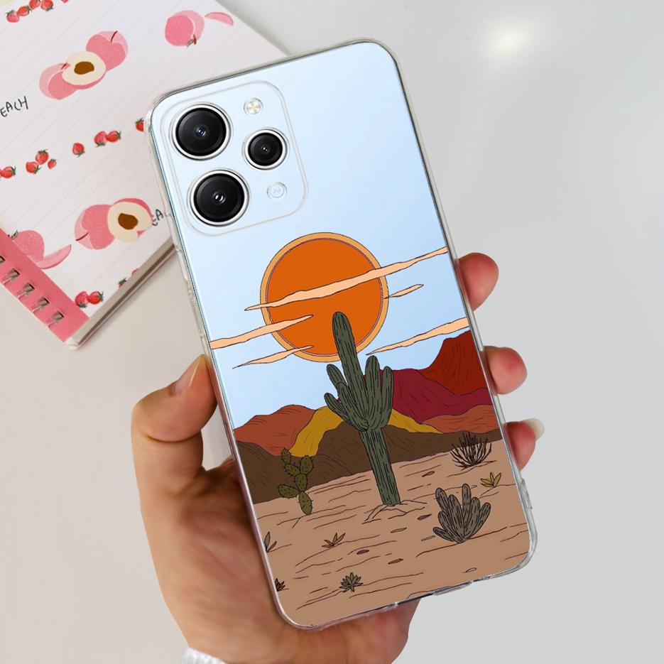 For Xiaomi Redmi 12 Case 2023 New Fashion Painted Cover Clear Silicone Phone Case For Xiaomi Redmi 12 Redmi12 Soft Fundas Bumper