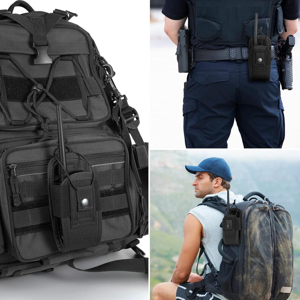 Radio Pouch Holder Radio Holster Molle Radio Pouch Universal Radio Case Military Heavy Duty Radio Bag for Police Firefighter Two