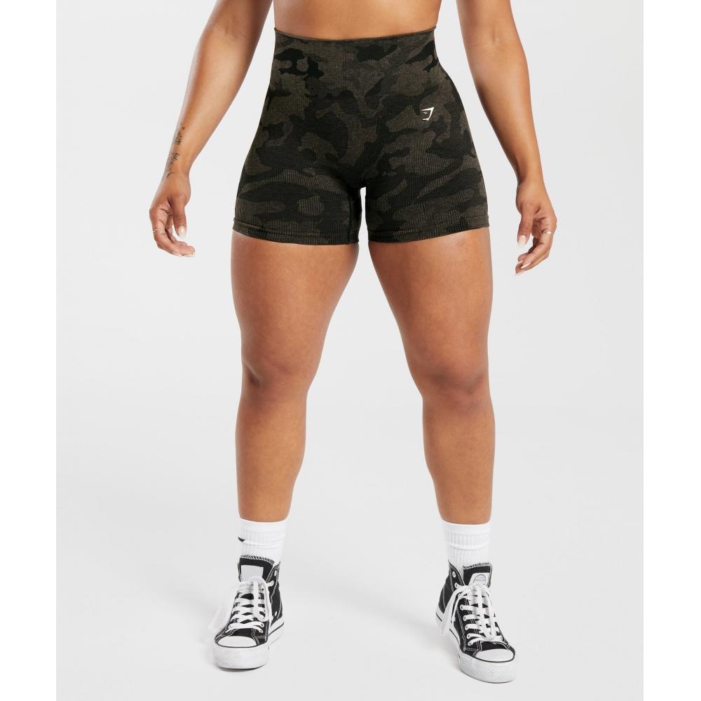 

GYMSHARK Adapt Camo Бесшовные шорты в рубчик Черный Камуфляж Коричневый B6A1L BB3M XXS