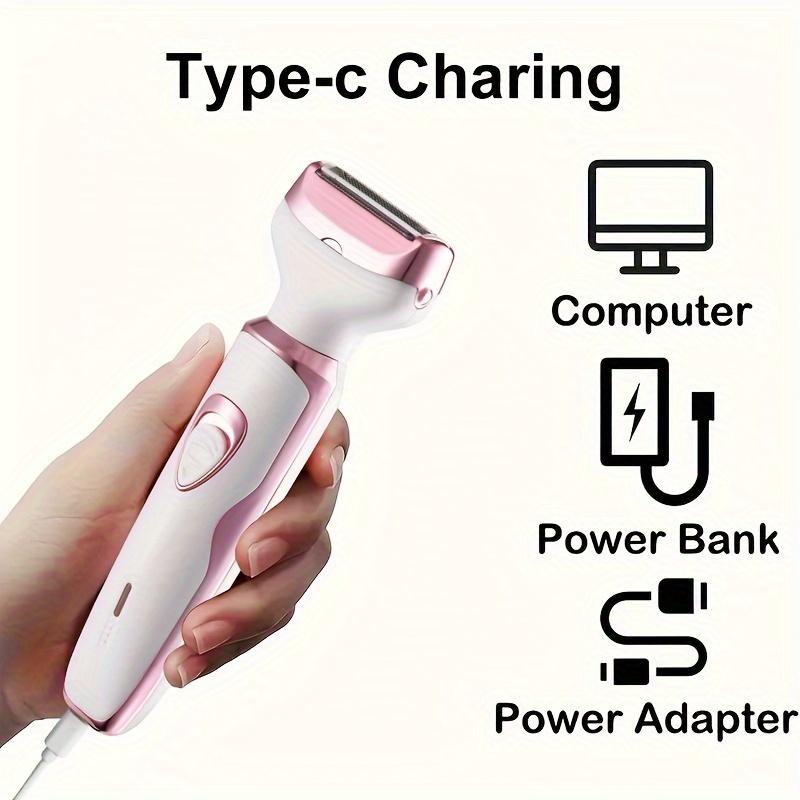 Electric Razor for Women, 4-in-1 Rechargeable Grooming Kit, Lady Electric Shaver for Face, Nose, Legs And Underarm, Hair Razor Rechargeable & Portable