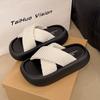 Thick-soled Cross-strapped Slippers for Women's Summer Wear 2025 New Commuter with Skirt Fashion Beach One-word Cool Slippers