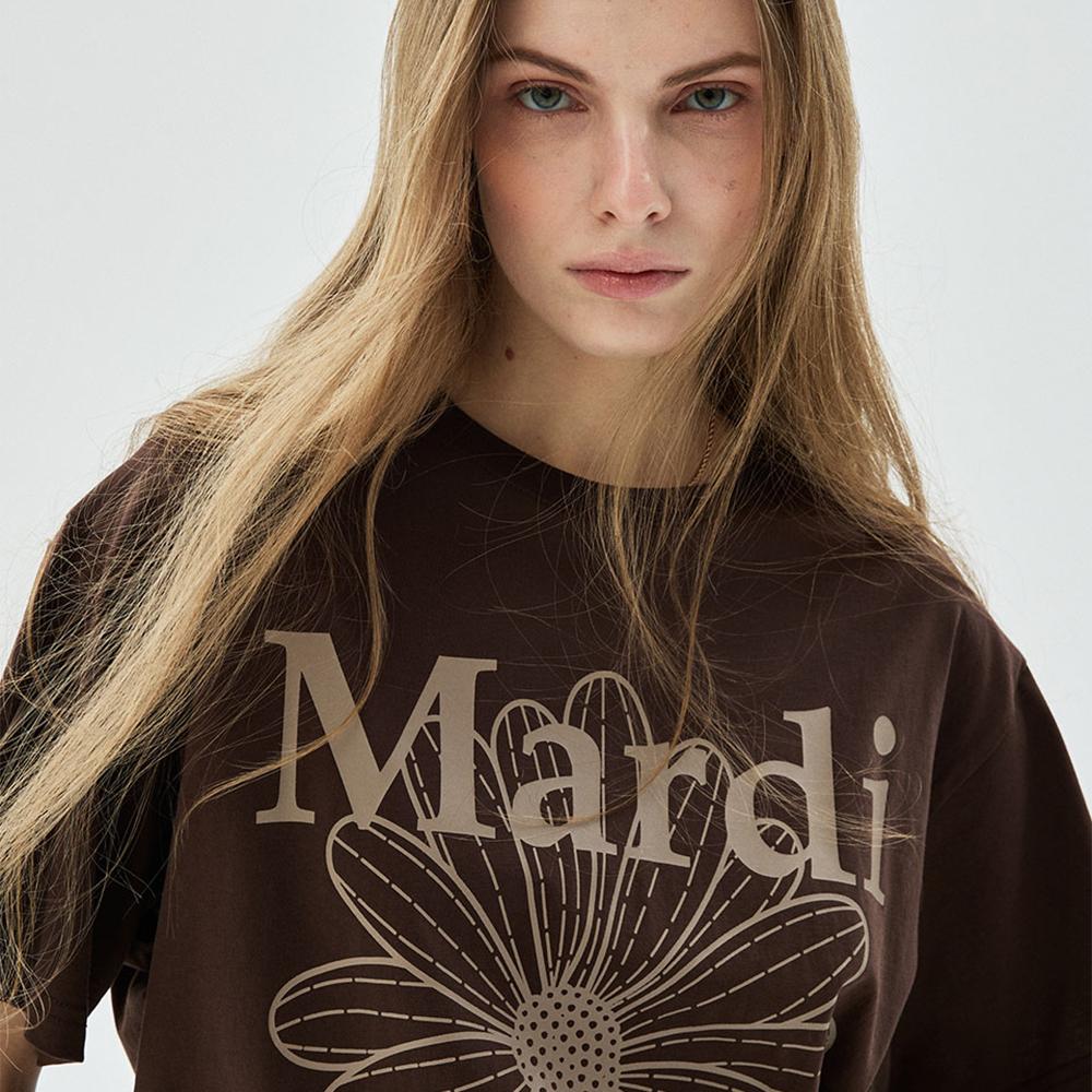 [mardimercredi] ФУТБОЛКА FLOWERMARDI КОРИЧНЕВЫЙ ПЕСОЧНО-КОРИЧНЕВЫЙ