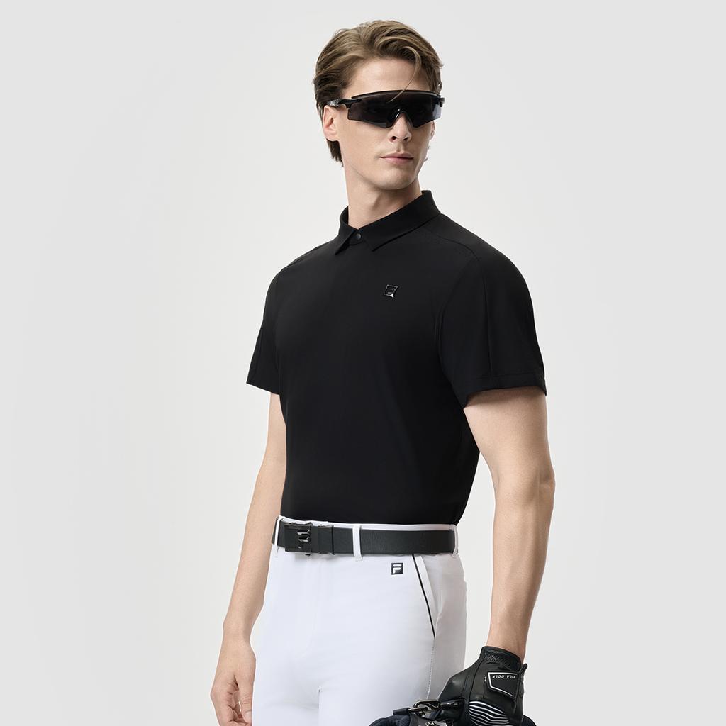 New FILA Golf Series Polo Shirt Men's Pitch Black A11M525118F-BK