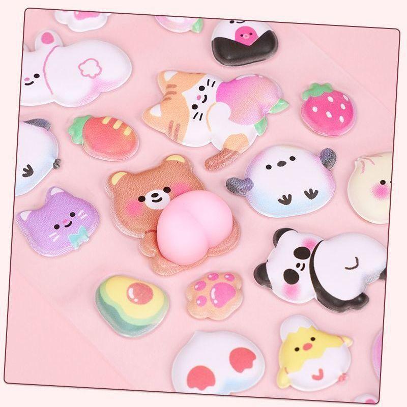 3D Cartoon Animal Butt Peach Sticker Self-Adhesive DIY Decal for Phone Case Scrapbook Stress Relief Art Craft Supply for Kids