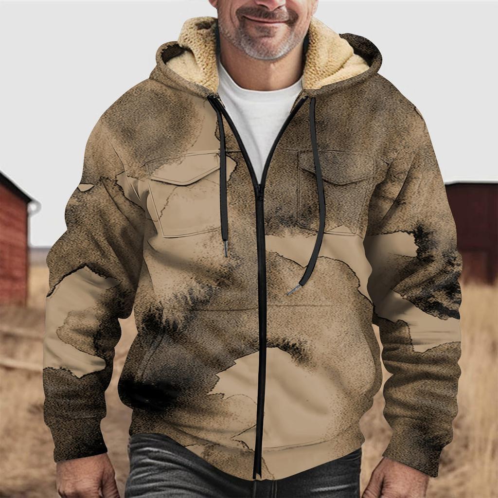 Men's Thickened Button Double Pocket Jacket With Pocket Insert Cotton Jacket