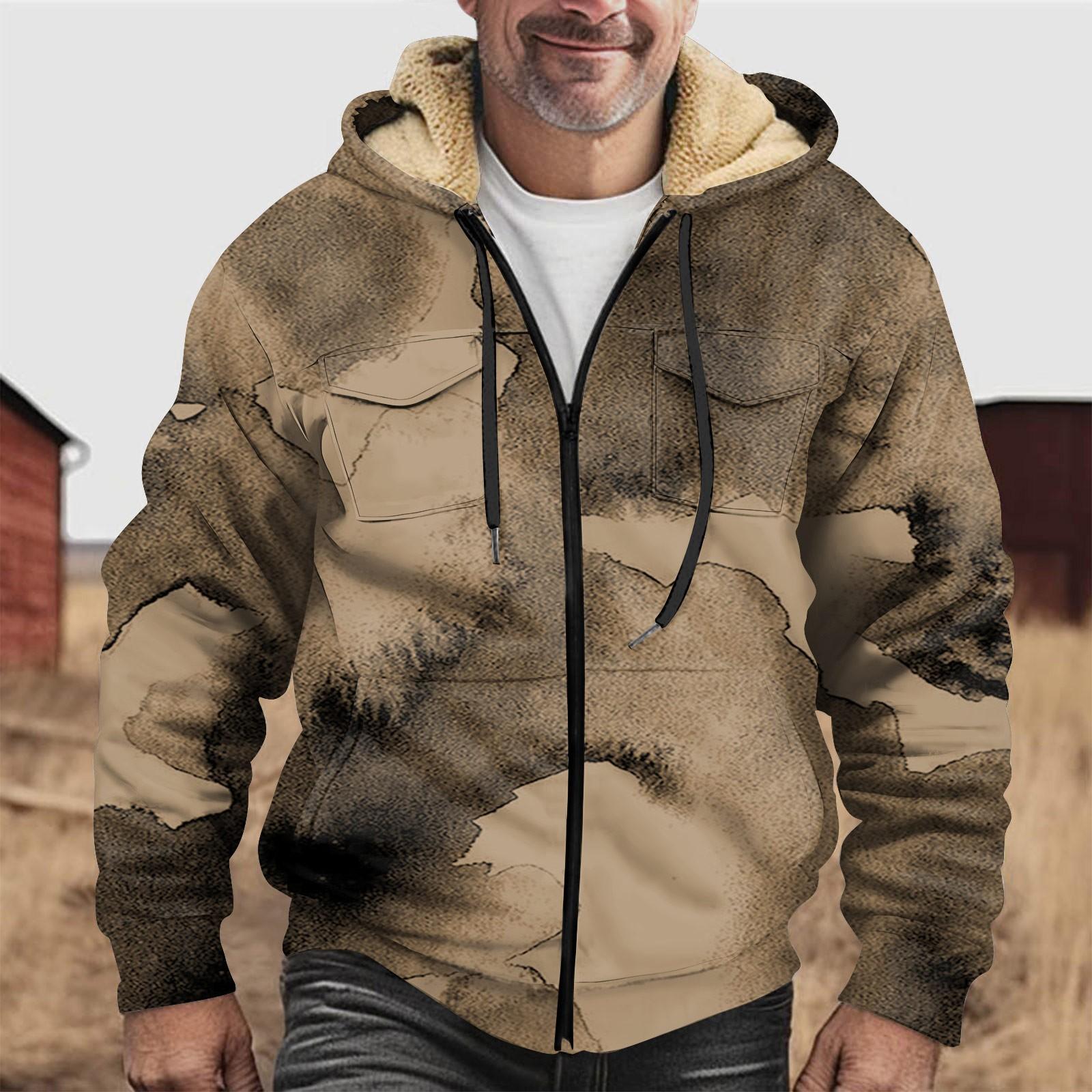 

Мужская утолщенная куртка на пуговицах с двойным карманом и карманной вставкой, хлопковая куртка XXXXL коричневый